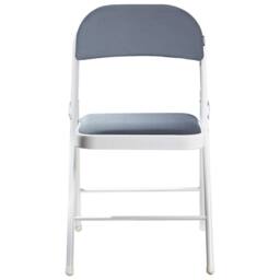 Wyld and Coco Set of 4 Folding Chairs - White Frame Dark Grey Cushions - thumbnail 5