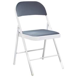 Wyld and Coco Set of 4 Folding Chairs - White Frame Dark Grey Cushions - thumbnail 3