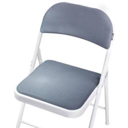 Wyld and Coco Set of 4 Folding Chairs - White Frame Dark Grey Cushions - thumbnail 9