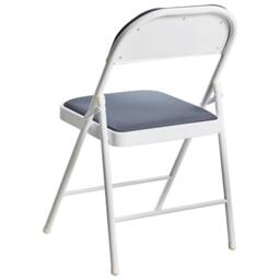 Wyld and Coco Set of 4 Folding Chairs - White Frame Dark Grey Cushions - thumbnail 6