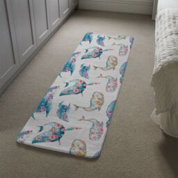 Benjamin Tate Design Whale With Flowers Runner Rug in Natural - Size: 67 cm x 230 cm - thumbnail 4