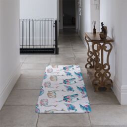 Benjamin Tate Design Whale With Flowers Runner Rug in Natural - Size: 67 cm x 230 cm - thumbnail 3
