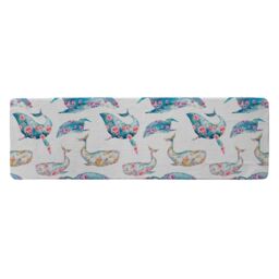 Benjamin Tate Design Whale With Flowers Runner Rug in Natural - Size: 67 cm x 230 cm - thumbnail 1