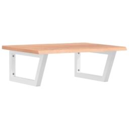 Berkfield Home Basin Shelf Wall Mounted Steel & Solid Wood Oak in Brown - thumbnail 2