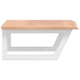 Berkfield Home Basin Shelf Wall Mounted Steel & Solid Wood Oak in Brown - thumbnail 5