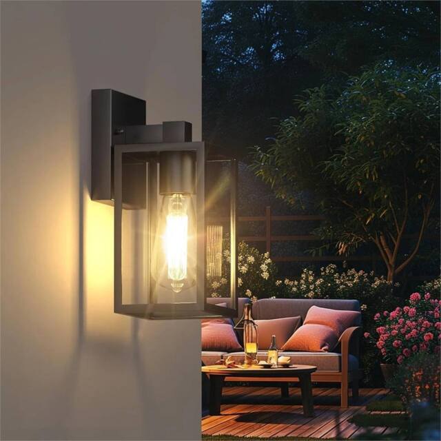 SPETLEK Wall Light Outdoor Porch Yard Lantern Wall Lamp in Black - image 1