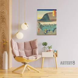 "Artery8 Distant View Of Mount Zozu Canvas Japanese Wall Art in Blue - Size: W18"" x H24""" - thumbnail 3