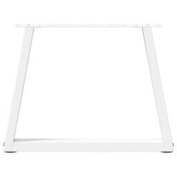 Berkfield Home Dining Table Legs V-Shape 2 pcs White 50x(42-43.3) cm Steel - thumbnail 5
