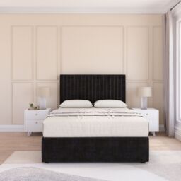 "Sloomy Manhattan Divan Bed Base 2 Drawers & 26"" Struts Headboard in Black - Size: Super King" - thumbnail 2