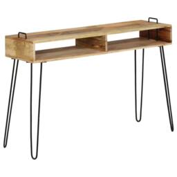 Berkfield Home Console Table Solid Mango Wood 115x35x76 cm in Brown - Size: 115 x 35 x 76 cm