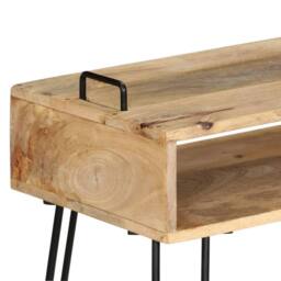 Berkfield Home Console Table Solid Mango Wood 115x35x76 cm in Brown - Size: 115 x 35 x 76 cm - thumbnail 4