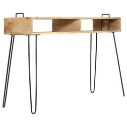 Berkfield Home Console Table Solid Mango Wood 115x35x76 cm in Brown - Size: 115 x 35 x 76 cm - thumbnail 3