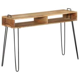 Berkfield Home Console Table Solid Mango Wood 115x35x76 cm in Brown - Size: 115 x 35 x 76 cm - thumbnail 8