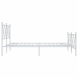 Berkfield Home Metal Bed Frame without Mattress with Footboard White 140x190cm - Size: 140x190 cm - thumbnail 5