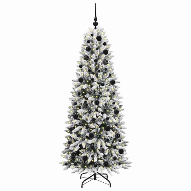 Berkfield Home Green Artificial Christmas Tree with 300 LEDs White 73 x 73 x 180 cm - image 1