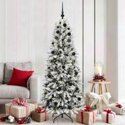 Berkfield Home Green Artificial Christmas Tree with 300 LEDs White 73 x 73 x 180 cm - thumbnail 2