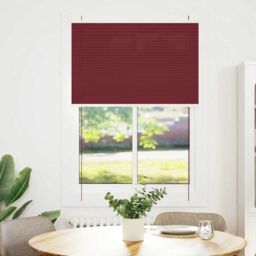Berkfield Home Pleated Blind Bordeaux Red 95x150 cm Fabric Width 94.4 cm Polyester - thumbnail 2