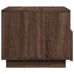 Berkfield Home Modern Coffee Table with LED Lights Brown Oak 50x49x40 cm - Size: 50 x 49 x 40 cm - thumbnail 8