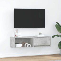 Berkfield Home TV Cabinet Concrete Grey 100x31x25.5 cm Engineered Wood - thumbnail 1