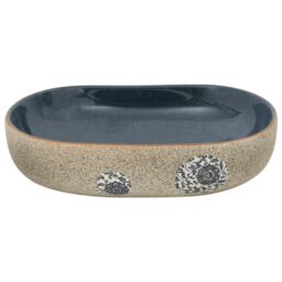 Berkfield Home Countertop Basin Sand & Blue Oval 59x40x14 cm Ceramic - Size: 59 x 40 x 14 cm - thumbnail 4