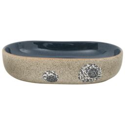 Berkfield Home Countertop Basin Sand & Blue Oval 59x40x14 cm Ceramic - Size: 59 x 40 x 14 cm - thumbnail 3