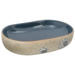 Berkfield Home Countertop Basin Sand & Blue Oval 59x40x14 cm Ceramic - Size: 59 x 40 x 14 cm - thumbnail 2