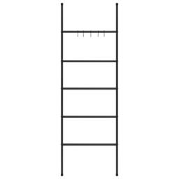 Berkfield Home Towel Rack Ladder with 5 Tiers Black 58x175 cm Iron - thumbnail 3