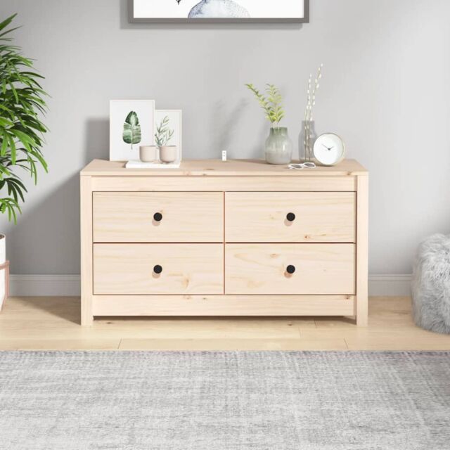 Berkfield Home Side Cabinet 100x40x54 cm Solid Wood Pine in Brown - Size: 100 x 40 x 54 cm - image 1