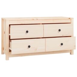 Berkfield Home Side Cabinet 100x40x54 cm Solid Wood Pine in Brown - Size: 100 x 40 x 54 cm - thumbnail 3