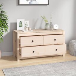 Berkfield Home Side Cabinet 100x40x54 cm Solid Wood Pine in Brown - Size: 100 x 40 x 54 cm - thumbnail 6