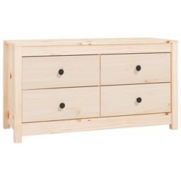 Berkfield Home Side Cabinet 100x40x54 cm Solid Wood Pine in Brown - Size: 100 x 40 x 54 cm - thumbnail 2