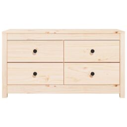 Berkfield Home Side Cabinet 100x40x54 cm Solid Wood Pine in Brown - Size: 100 x 40 x 54 cm - thumbnail 4