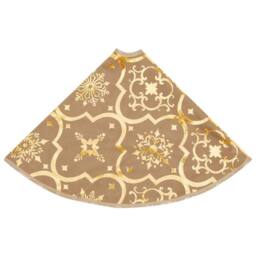 Berkfield Home Luxury Christmas Tree Skirt with Sock Yellow 122 cm Fabric in Tan - thumbnail 5
