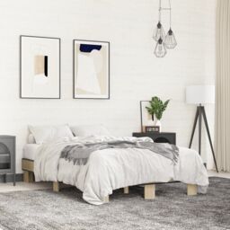 Berkfield Home Bed Frame without Mattress Sonoma Oak 120x200 cm in Brown - Size: Small Double - thumbnail 1