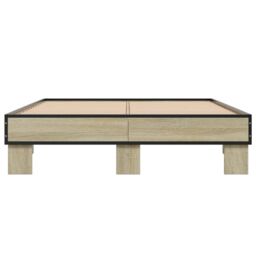 Berkfield Home Bed Frame without Mattress Sonoma Oak 120x200 cm in Brown - Size: Small Double - thumbnail 4
