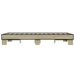 Berkfield Home Bed Frame without Mattress Sonoma Oak 120x200 cm in Brown - Size: Small Double - thumbnail 5