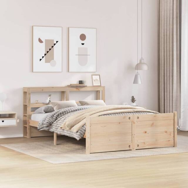 Berkfield Home Bed Frame with Headboard without Mattress 140x200 cm in Brown - image 1