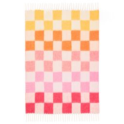 Furn Maisie Checked Tasselled Throw in Yellow - Size: 130 cm x 180 cm - thumbnail 5