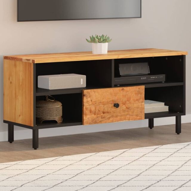 Berkfield Home TV Cabinet 100x33x46 cm Solid Wood Acacia in Brown - Size: 100 x 33 x 46 cm - image 1