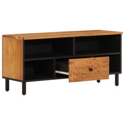 Berkfield Home TV Cabinet 100x33x46 cm Solid Wood Acacia in Brown - Size: 100 x 33 x 46 cm - thumbnail 4