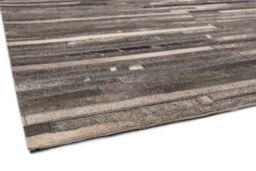 The Rug Shop UK Grey Handmade Cowhide Striped Luxurious Easy To Clean Area Rug - Size: 160 cm x 230 cm - thumbnail 4