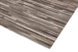 The Rug Shop UK Grey Handmade Cowhide Striped Luxurious Easy To Clean Area Rug - Size: 160 cm x 230 cm - thumbnail 2