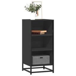 Berkfield Home Sideboard Black 35.5x35x76 cm Engineered Wood & Metal - thumbnail 2