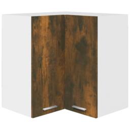 Berkfield Home Hanging Corner Cabinet Smoked Oak 57x57x60 cm Engineered Wood in Brown - Size: 57 x 57 x 60 cm - thumbnail 3