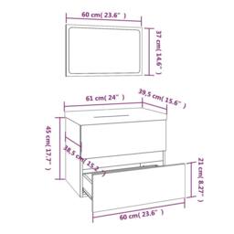 Berkfield Home Bathroom Furniture Set Smoked Oak Engineered Wood in Brown - thumbnail 7