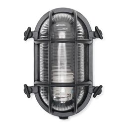 ValueLights Bow Nautical Oval Bulkhead IP64 Outdoor Garden Wall Light in Black - thumbnail 4