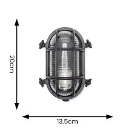 ValueLights Bow Nautical Oval Bulkhead IP64 Outdoor Garden Wall Light in Black - thumbnail 5