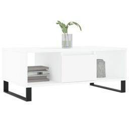 Berkfield Home Coffee Table White 90x50x36.5 cm Engineered Wood - thumbnail 3