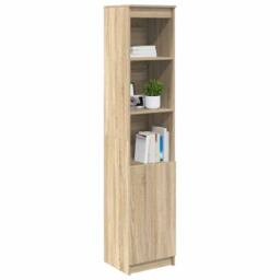 Berkfield Home Highboard Sonoma Oak 37.5x35x180 cm Engineered Wood in Light Tan - thumbnail 4