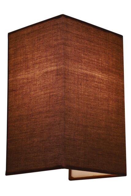 Harper Living Wall Wash Light with Switch Rectangle Mocha Fabric Shade in Brown - image 1
